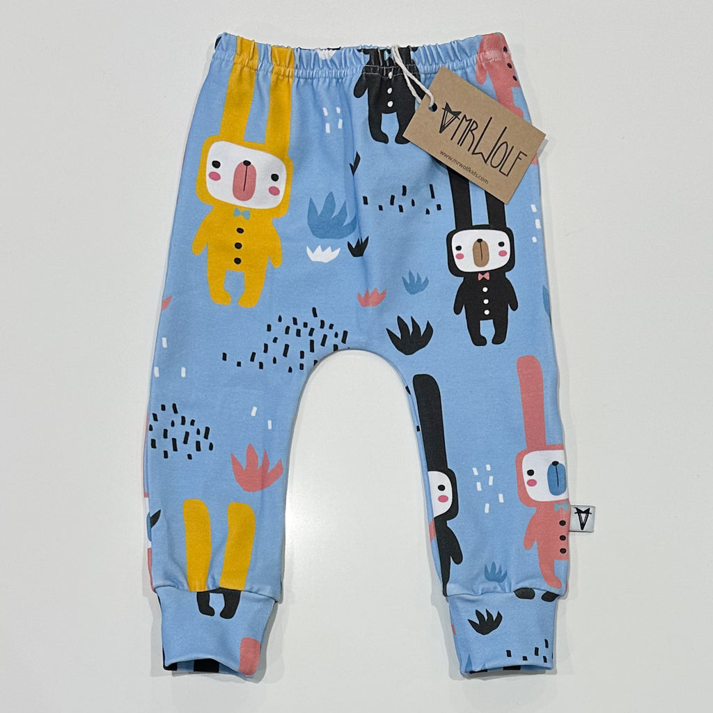 SALE -baby leggings - bunnies in rompers
