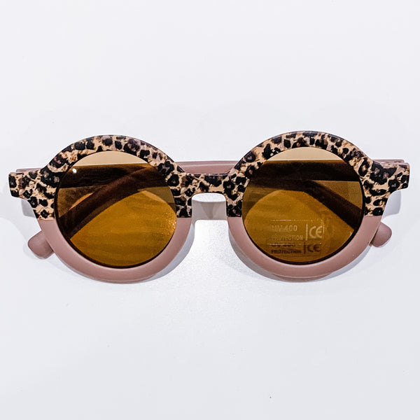 Baby Sunnies - Leopard Print 2-tone glasses - matte finish