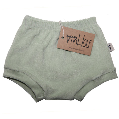 Baby Shorties - Mint Towelling