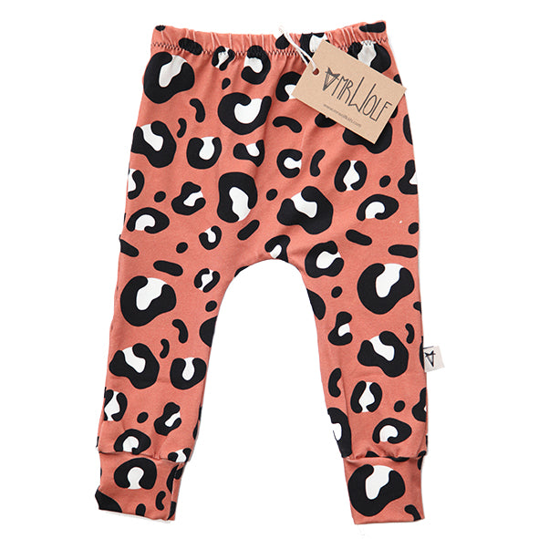 Baby Legging - Rust Leopard print