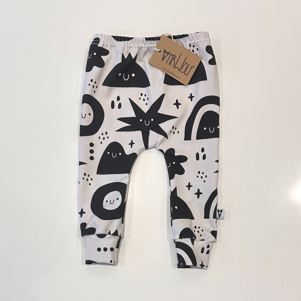 SALE -baby leggings - monochrome rainbows