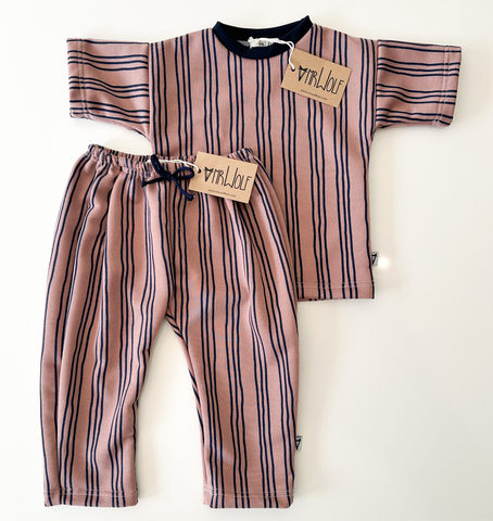 Cinnamon Stripe Sweatshirting