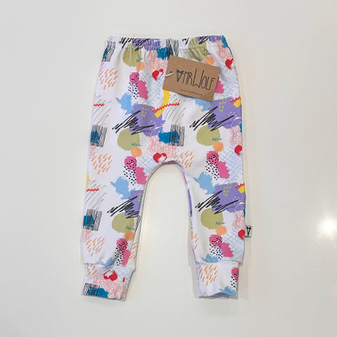 SALE -baby leggings - small scribble art