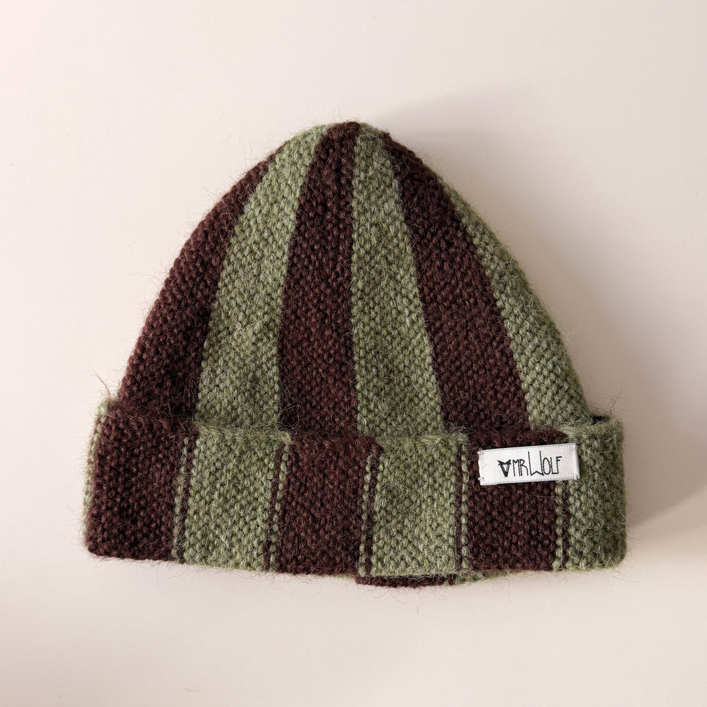 Mr Wolf wide stripe hat 3-9y
