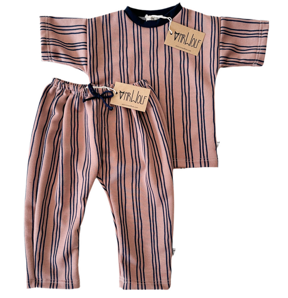 Cinnamon Stripe Sweatshirting