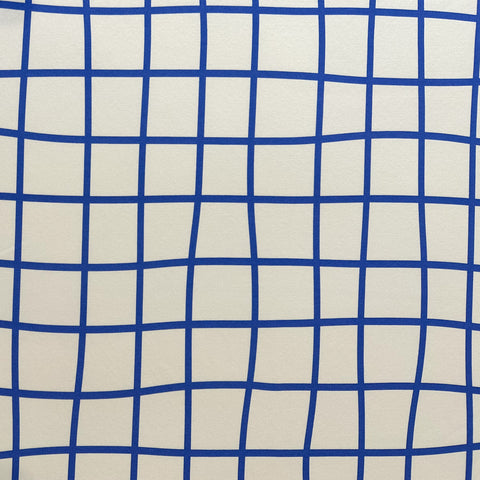 Blue Wide Check Sweatshirting