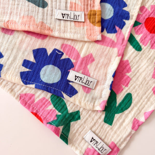 Muslin Dribble pack - Flowers