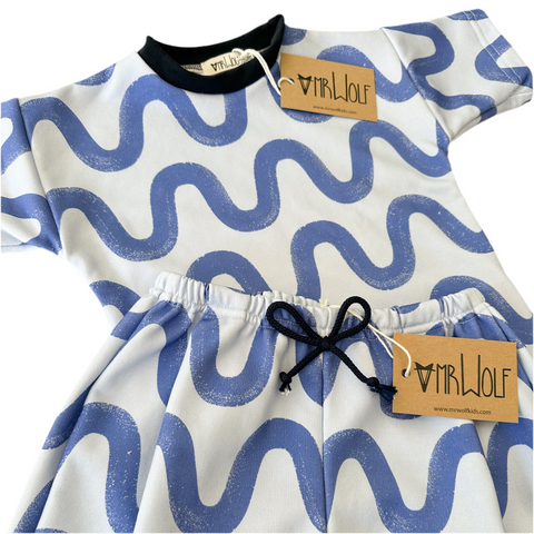 Blue Waves Sweatshirting