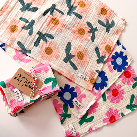 Muslin Dribble pack - Flowers