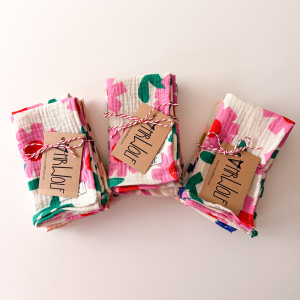 Muslin Dribble pack - Flowers