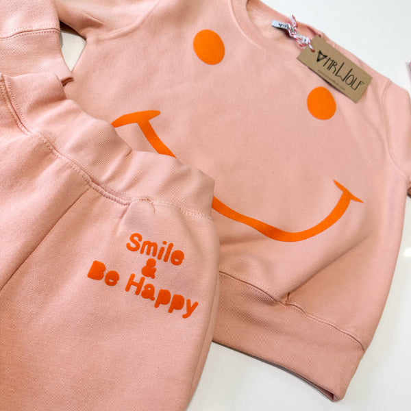 Track Suit - Smile & Be Happy - dusky pink