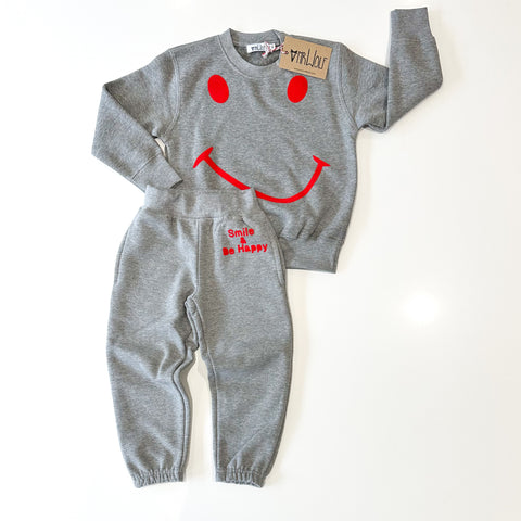 Track Suit - Smile & Be Happy - grey marl