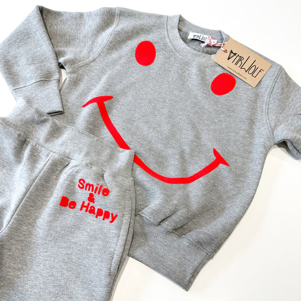 Track Suit - Smile & Be Happy - grey marl