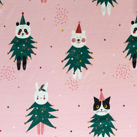 Christmas Tree Friends - on pink