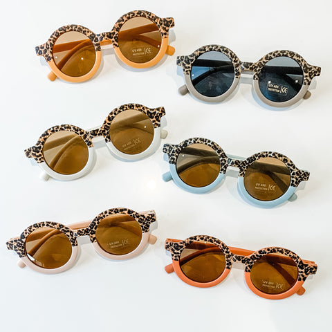 Baby Sunnies - Leopard Print 2-tone glasses - matte finish