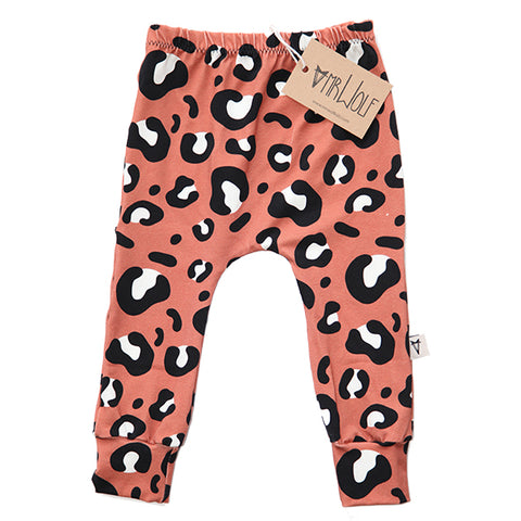 Baby Legging - Rust Leopard print