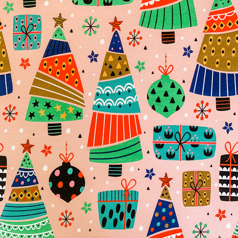 Christmas Trees - on pink